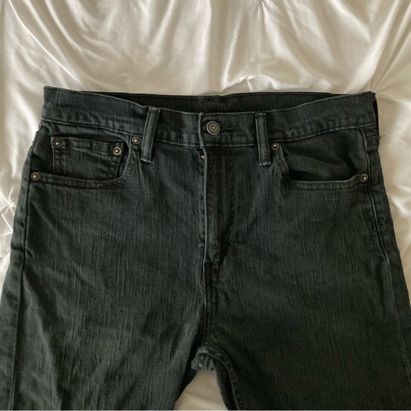 Levi’s 32x30 (no size tag) black slim-fit jeans with raw edge hem and red tab - Picture 3 of 10